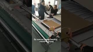 zhenhua Manual cardboard flute laminating machine making 3/5/7 Ply cardboard working show