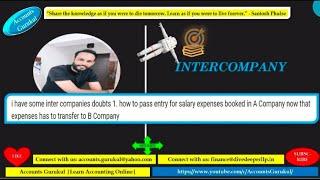 INTERCOMPANY - HOW TO PASS ENTRY FOR SALARY EXPENSES BOOKED IN A COMPANY NOW TRANSFER TO B COMPANY