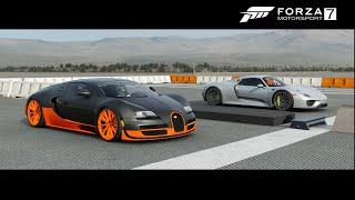 Fm7 Dragrace - Porsche 918 Spyder Vs Bugatti Veyron