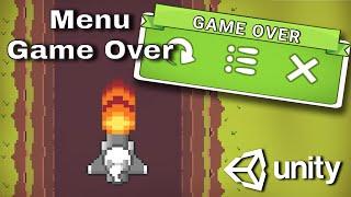 Cómo crear un menú de game over y que se abra cuando eliminan al jugador en Unity