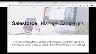 Salesforce | Managing Campaigns