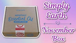 Simply Earth Essential Oil Recipe Box - November Subscription Unboxing