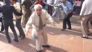 Funny old guy dancing