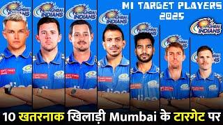 IPL 2025 MI Players | Mi will target these 10 big players in mega auction | New Players of mi