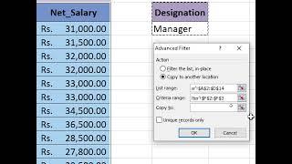 M 03 Spreadsheet Microsoft Excel Lesson 08 Data Filter  Advanced Filter