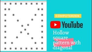 Pattern program in c| Hollow star pattern with diagonal | pattern program computerzen