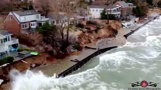 GONE! Houses Washing Away As Sea Walls Fail Gale Force Winds Hit River Walk Dunes 4K Drone Footage