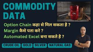 LIVE MCX OPTION CHAIN  || CRUDEOIL || SILVER || GOLD || NATURAL GAS || Automated Excel option chain