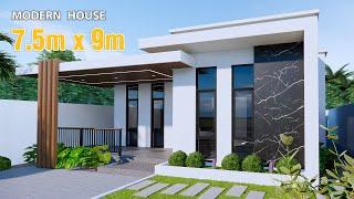 Modern House Design idea | 7.5m x 9m (2Bedroom)