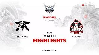 Fnatic ONIC vs Geek Fam HIGHLIGHTS MPL ID S14 PLAYOFFS | GEEK vs FNOC ESPORTSTV