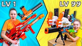 NERF Build Your Giant Blaster Challenge w/ Roman and Max