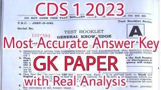 CDS 1 2023 GK ANSWER KEY WITH ANALYSIS | MOST ACCURATE