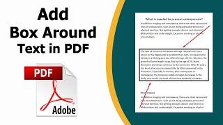 How to add a box around text in pdf using adobe acrobat pro dc