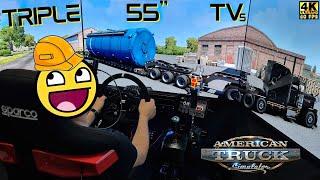 ATS on Triple TVs - Transporting GIANT Silo | Fanatec CSL DD