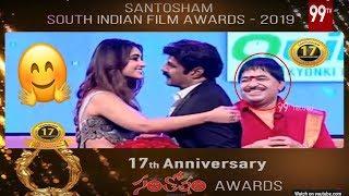 ileana D'crz Lovable hug to Balakrishna in Santosham Awards 2019 | 99TV