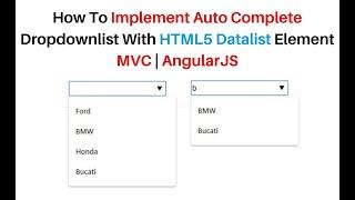 MVC AngularJS Dropdown List Autocomplete With Datalist HTML5