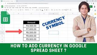 How to add currency in google spread sheet ?