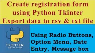 Create registration form in Python using tkinter