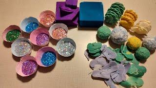 ASMR different sounds of ASMR crushing dyed gymchalk, soap spirals, plaster bowls #asmrsounds #asmr