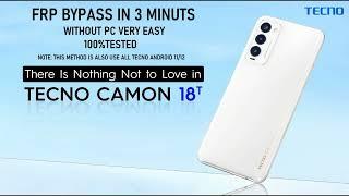 Tecno Camon 18t/18 | CH6h FRP Bypass without PC  in 3 Minuts 100%Tested