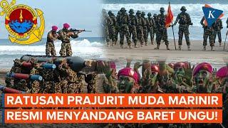 Momen Upacara Pembaretan Prajurit Muda Korps Marinir, Resmi Sandang Baret Ungu!