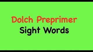 Dolch Pre-Primer Sight Words Slideshow