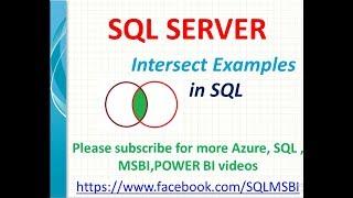 Intersect in Sql Server | sql intersect examples | sql tutorials