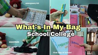 What's In My SCHOOL-COLLEGE Bag| First Day Essentials & Emergency Kit🫧 #bagpacks #school #college