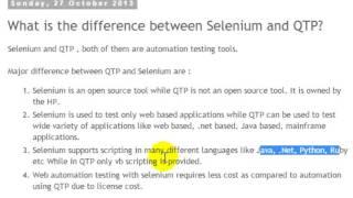 Difference between Selenium and UFT QTP