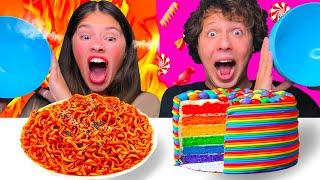 ASMR SPICY VS SWEET FOOD CHALLENGE | EATING SOUNDS MUKBANG Tati ASMR