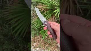 Shieldon Knives Tortank  Red G10/CF scales 67 layer Damascus blade