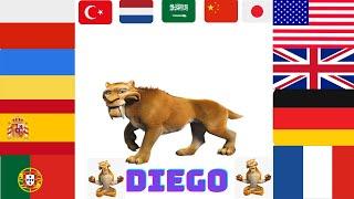 Ice Age. Diego in different languages ​​of the world!