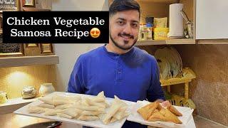 Easy Chicken Vegetable Samosa Recipe|| Samosa Recipe Ramadan special️||