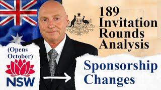 Australian Immigration News 7th September. NSW Sponsorship Changes: 189 Invitation Rounds Analysis +