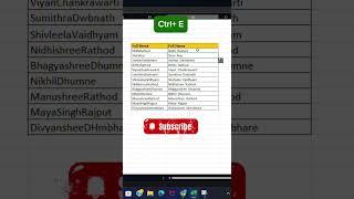 Add Space Between Name #excel #excelformula #excelshortcuts #exceltips #exceltutorial#dataentry