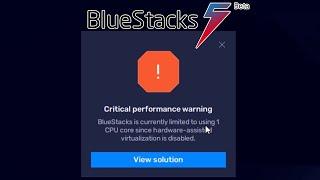 How to Fix Bluestacks 5 Performance Warning virtualization is disabled