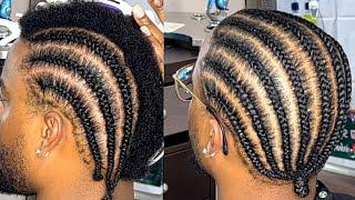 Amazing style for very short hair / All Back Cornrows for Men | Protective Style