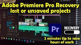 How to recover premiere pro project, adobe premiere pro autosave folder