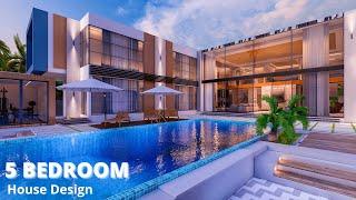 Modern House Design | 5 Bedroom Villa | with Floor Plan.