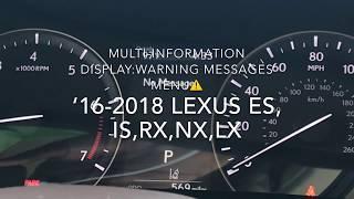 Lexus Dashboard Display - Warning Messages and Warning Lights