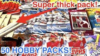 COULD THERE BE A BOOKLET IN THIS SUPER THICK PACK!  RANDOM 50 BASEBALL CARD HOBBY PACK OPENING!