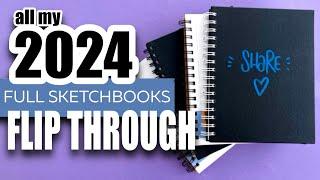 2024 SKETCHBOOK TOUR: EVERY page I painted this year! oddly SATISFYING 