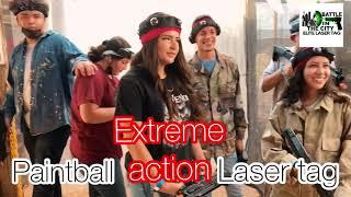 Extreme Laser Tag!! Combine your birthday party laser tag action with paintball fun