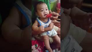 Baby Zildjian gigil na kumain ng pakwan 5months old