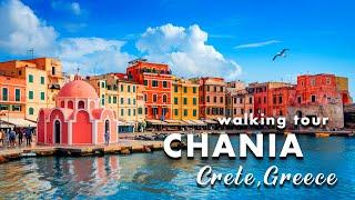 CHANIA SEPTEMBER 2024  CRETE  GREECE  WALKING TOUR 4K