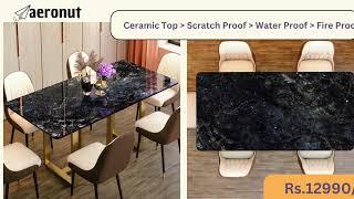 Aeronut Porcelain Stone Marble Dining Table