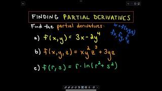  Finding Partial Derviatives 