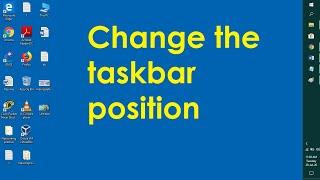 How to change the position of taskbar in windows 7