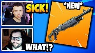 STREAMERS REACT TO *NEW* LEGENDARY PUMP SHOTGUN (SPAS-12) IN FORTNITE | Fortnite Funny Moments