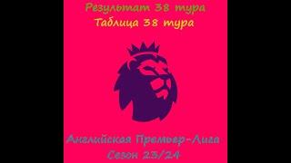 Чемпионат Англии (АПЛ) итоги 38 тура сезон 23/24. Результат 38 тура, таблица 38 тура